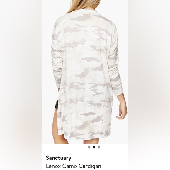 Sanctuary Camouflage Cardigan in Cream and Tan - Picture 2 of 2
